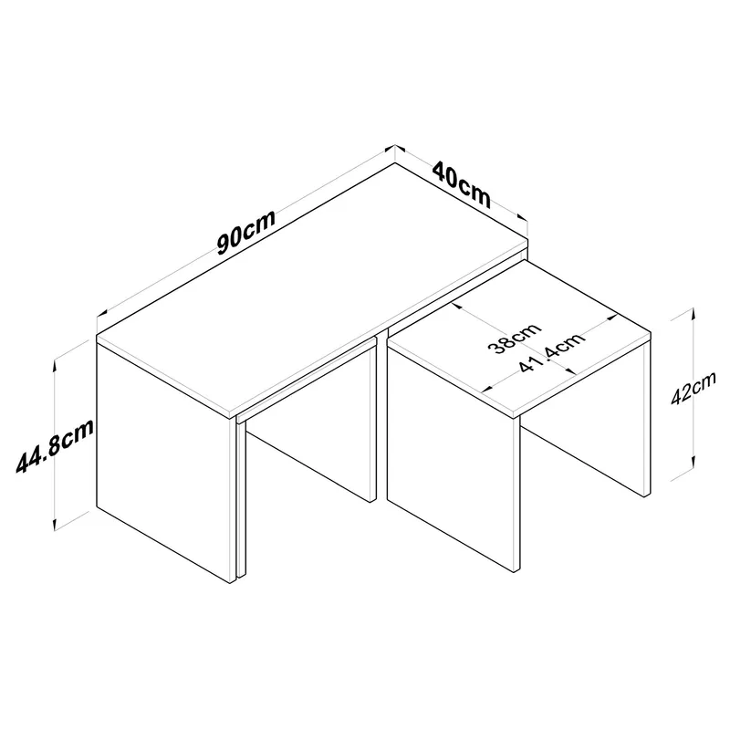 Fenvik Soffbordsset 90x44,8x40 cm - Travertin - Möbler - Bord & matgrupp - Soffbord