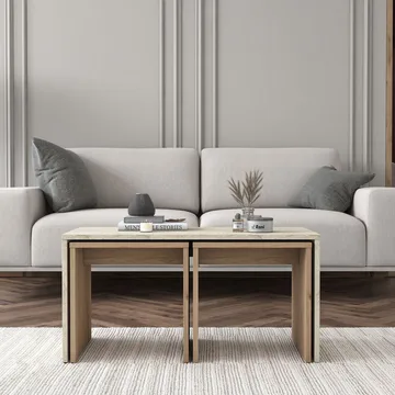 Fenvik Soffbordsset 90x44,8x40 cm - Travertin - Möbler - Bord & matgrupp - Soffbord