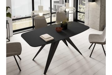 Ferro Utdragbart Rektangulärt Matbord 160 cm med Mörkt Trä- och Metallutseende - Svart - Möbler - Bord & matgrupp - Matbord & köksbord