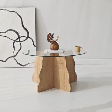 Fikret Soffbord 75 cm Rund Glas - Safir Ek Och Transparent - Möbler - Bord & matgrupp - Soffbord