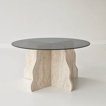 Fikret Soffbord 75 cm Rund Glas - Travertin Och Rökt - Möbler - Bord & matgrupp - Soffbord