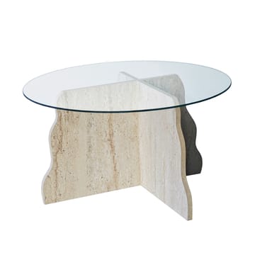 Fikret Soffbord 75 cm Rund Glas - Travertin Och Transparent - Möbler - Bord & matgrupp - Soffbord