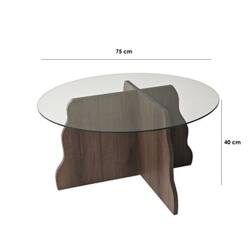 Fikret Soffbord 75 cm Rund Glas - Valnöt Och Transparent - Möbler - Bord & matgrupp - Soffbord