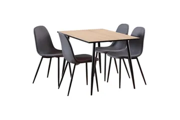 Finola Matgrupp 120 cm + 4 st Salaman Matstolar - Grå/Vit/Svart - Möbler - Bord & matgrupp - Matgrupp