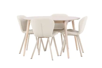 Flora Matbord ø120 cm med 4 Lilja Matstol - Möbler - Bord & matgrupp - Matgrupp