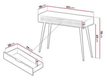 Forba Sminkbord 101 cm - vit - Möbler - Bord & matgrupp - Sminkbord & toalettbord
