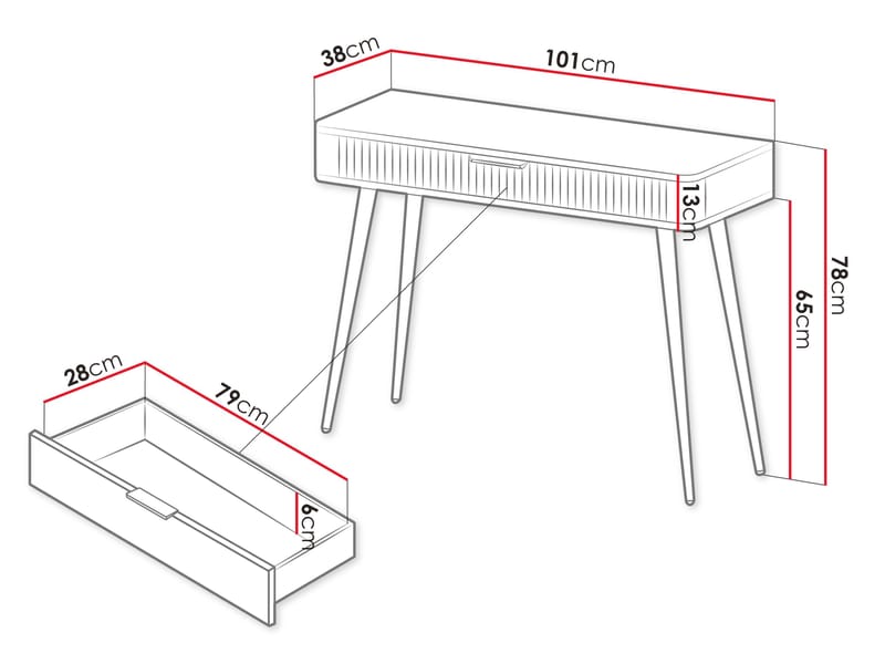 Forba Sminkbord 101 cm - vit - Möbler - Bord & matgrupp - Sminkbord & toalettbord