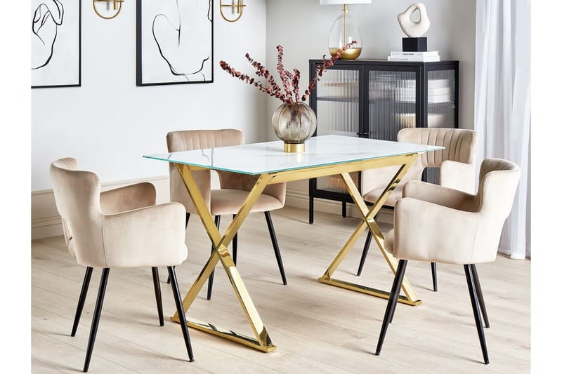 Foxter Matbord 70x120 cm - Vit/Guld - Möbler - Bord & matgrupp - Matbord & köksbord
