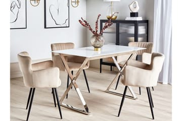 Foxter Matbord 70x120 cm - Vit/Silver - Möbler - Bord & matgrupp - Matbord & köksbord