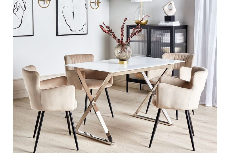 Foxter Matbord 70x120 cm - Vit/Silver - Möbler - Bord & matgrupp - Matbord & köksbord