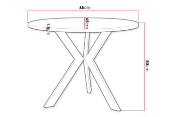 Froma 65 cm Runt Soffbord med Korsade Ben i Mörkt Trä - Brun|Svart - Möbler - Bord & matgrupp - Soffbord
