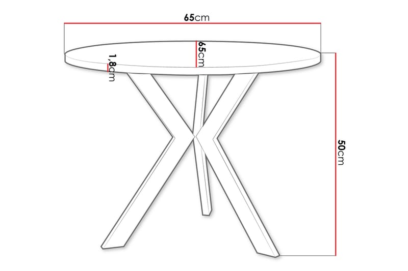 Froma 65 cm Runt Soffbord med Korsade Ben i Mörkt Trä - Brun|Svart - Möbler - Bord & matgrupp - Soffbord