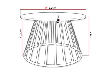 Frosty Soffbord 75 cm - Guld/Svart - Möbler - Bord & matgrupp - Soffbord