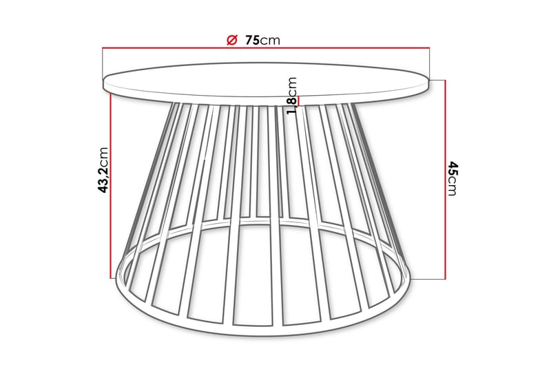 Frosty Soffbord 75 cm - Guld/Vit - Möbler - Bord & matgrupp - Soffbord