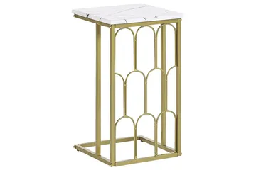 Fuller Rektangulärt Soffbord 30 cm i Marmor med Metallstativ - Vit - Möbler - Bord & matgrupp - Marmorbord