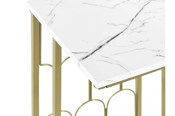 Fuller Rektangulärt Soffbord 30 cm i Marmor med Metallstativ - Vit - Möbler - Bord & matgrupp - Marmorbord