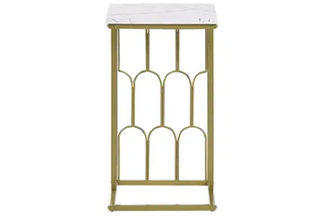Fuller Rektangulärt Soffbord 30 cm i Marmor med Metallstativ - Vit - Möbler - Bord & matgrupp - Marmorbord
