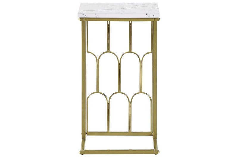 Fuller Rektangulärt Soffbord 30 cm i Marmor med Metallstativ - Vit - Möbler - Bord & matgrupp - Marmorbord