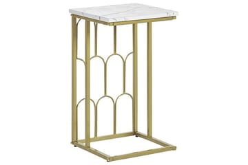 Fuller Rektangulärt Soffbord 30 cm i Marmor med Metallstativ - Vit - Möbler - Bord & matgrupp - Marmorbord
