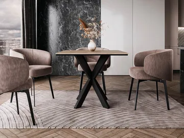 Fynrel Matbord 90 cm Kvadratisk - Svart/Brun - Möbler - Bord & matgrupp - Matbord & köksbord