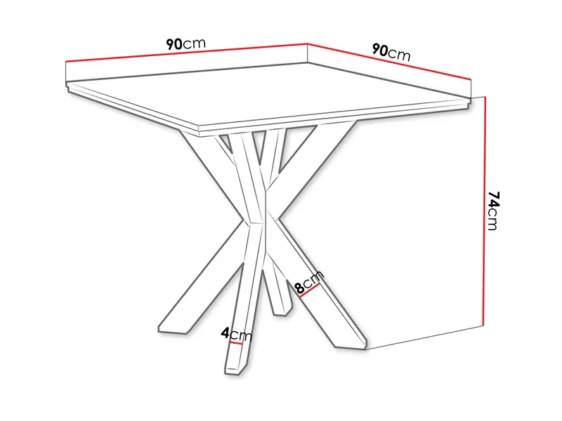 Fynrel Matbord 90 cm Kvadratisk - Svart/Grå - Möbler - Bord & matgrupp - Matbord & köksbord
