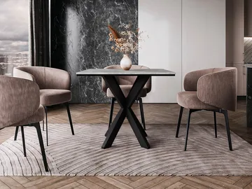 Fynrel Matbord 90 cm Kvadratisk - Svart/Grå - Möbler - Bord & matgrupp - Matbord & köksbord