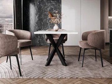 Fynrel Matbord 90 cm Kvadratisk - Svart/Vit - Möbler - Bord & matgrupp - Matbord & köksbord