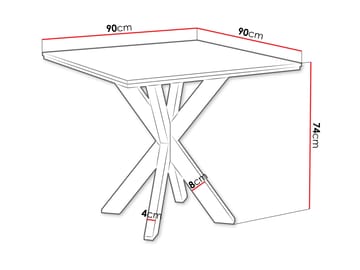 Fynrel Matbord 90 cm Kvadratisk - Svart/Vit - Möbler - Bord & matgrupp - Matbord & köksbord