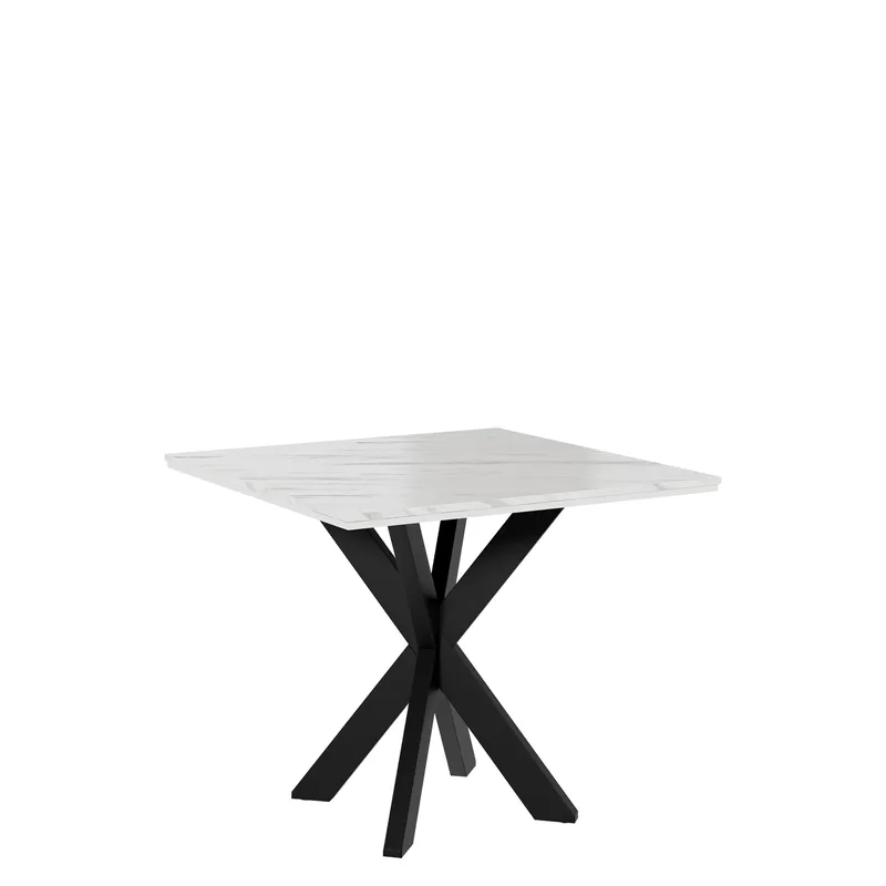 Fynrel Matbord 90 cm Kvadratisk, Svart/Vit