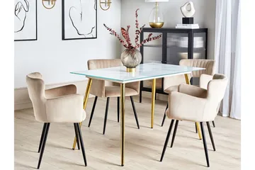 Gabriela Matbord 70x120 cm - Vit/Guld - Möbler - Bord & matgrupp - Matbord & köksbord