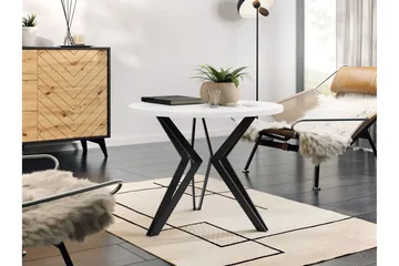 Gaddi 65 cm Runt Soffbord i Trä med Målat Trä - Vit|Svart - Möbler - Bord & matgrupp - Soffbord