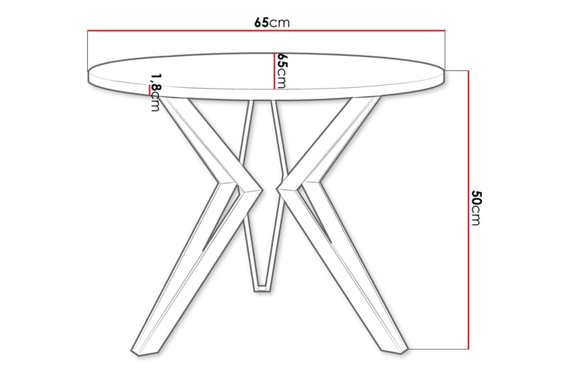 Gaddi 65 cm Runt Soffbord i Trä med Målat Trä - Vit|Svart - Möbler - Bord & matgrupp - Soffbord