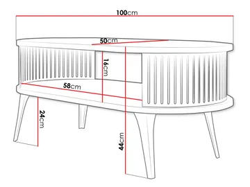 Galia soffbord 100x44 cm - Svart, valnöt - Möbler - Bord & matgrupp - Soffbord