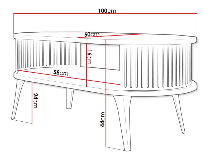 Galia soffbord 100x44 cm - Svart, valnöt - Möbler - Bord & matgrupp - Soffbord
