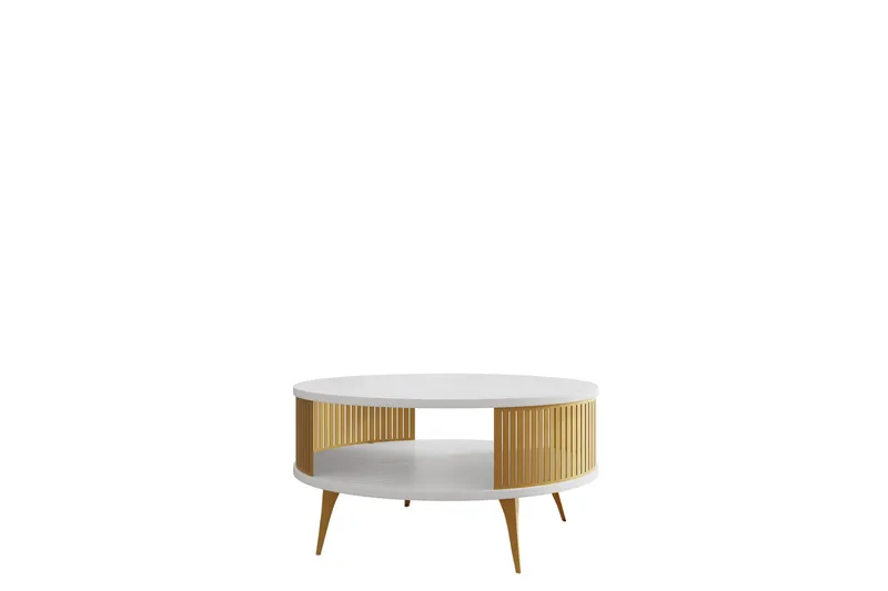 Galia Soffbord 75 cm, Guld/Vit