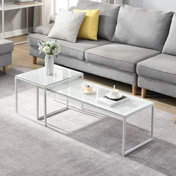 Galilo Satsbord 100 cm Set om 2 - Transparent och matt vit - Möbler - Bord & matgrupp - Soffbord