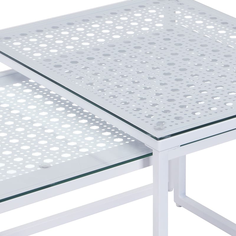 Galilo Satsbord 100 cm Set om 2 - Transparent och matt vit - Möbler - Bord & matgrupp - Soffbord