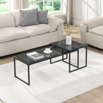 Galilo Satsbord 100 cm Set om 2 - Transparent och mattsvart - Möbler - Bord & matgrupp - Soffbord