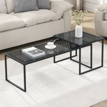 Galilo Satsbord 100 cm Set om 2 - Transparent och mattsvart - Möbler - Bord & matgrupp - Soffbord