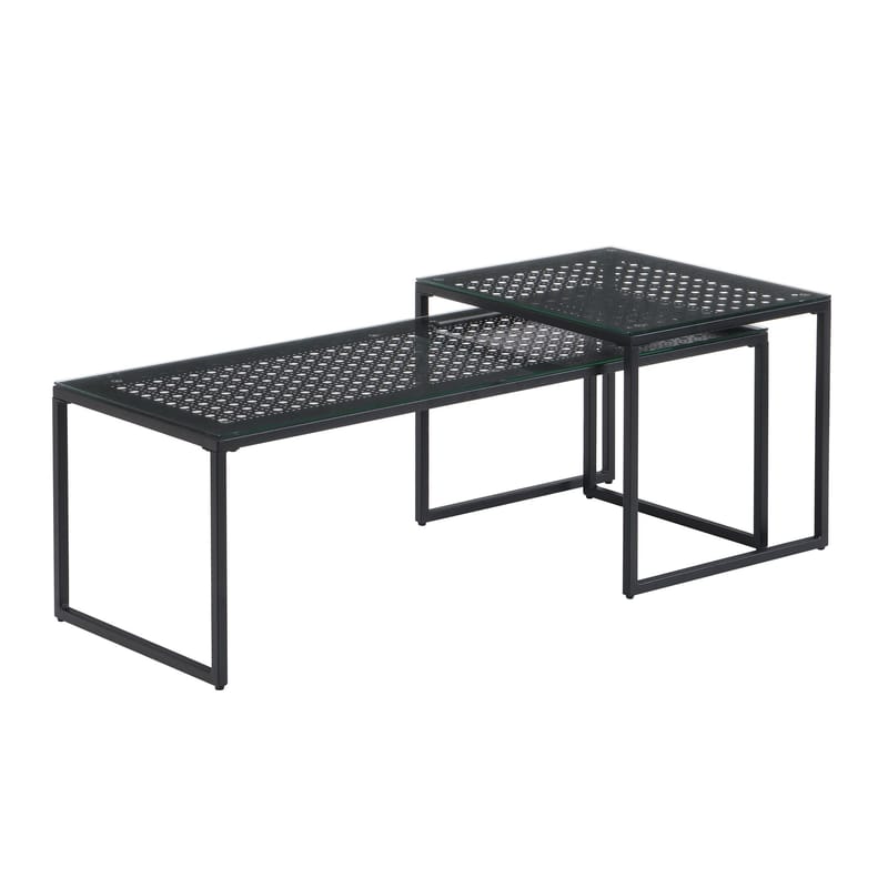 Galilo Satsbord 100 cm Set om 2 - Transparent och mattsvart - Möbler - Bord & matgrupp - Soffbord