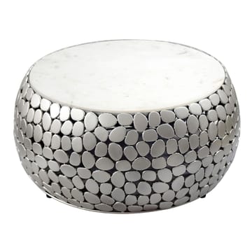Galino Soffbord 66 cm - vit och silver - Möbler - Bord & matgrupp - Marmorbord
