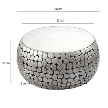 Galino Soffbord 66 cm - vit och silver - Möbler - Bord & matgrupp - Marmorbord