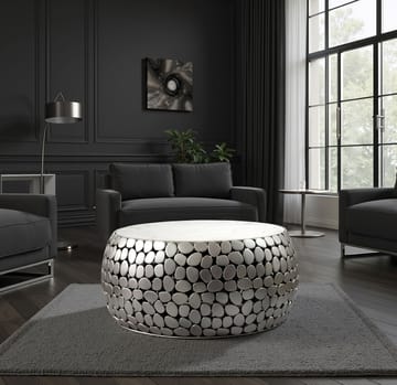 Galino Soffbord 66 cm - vit och silver - Möbler - Bord & matgrupp - Marmorbord