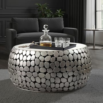 Galino Soffbord 66 cm - vit och silver - Möbler - Bord & matgrupp - Marmorbord