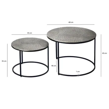 Galova Soffbord 60 cm Set om 2 - Guld och svart - Möbler - Bord & matgrupp - Soffbord