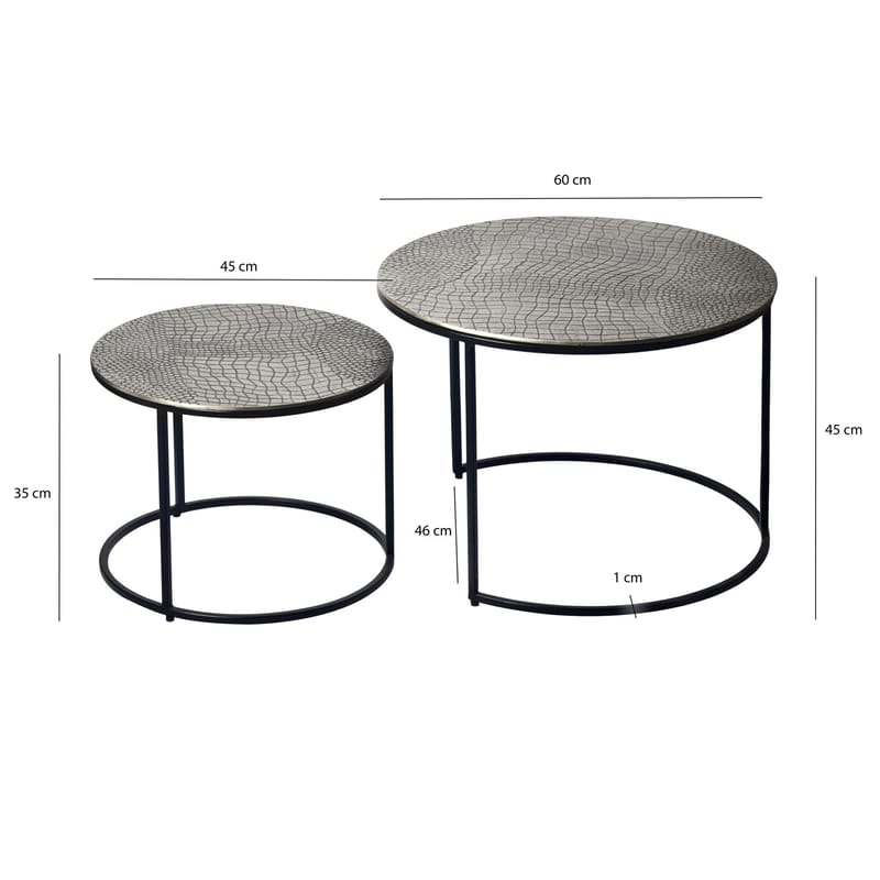 Galova Soffbord 60 cm Set om 2 - Guld och svart - Möbler - Bord & matgrupp - Soffbord