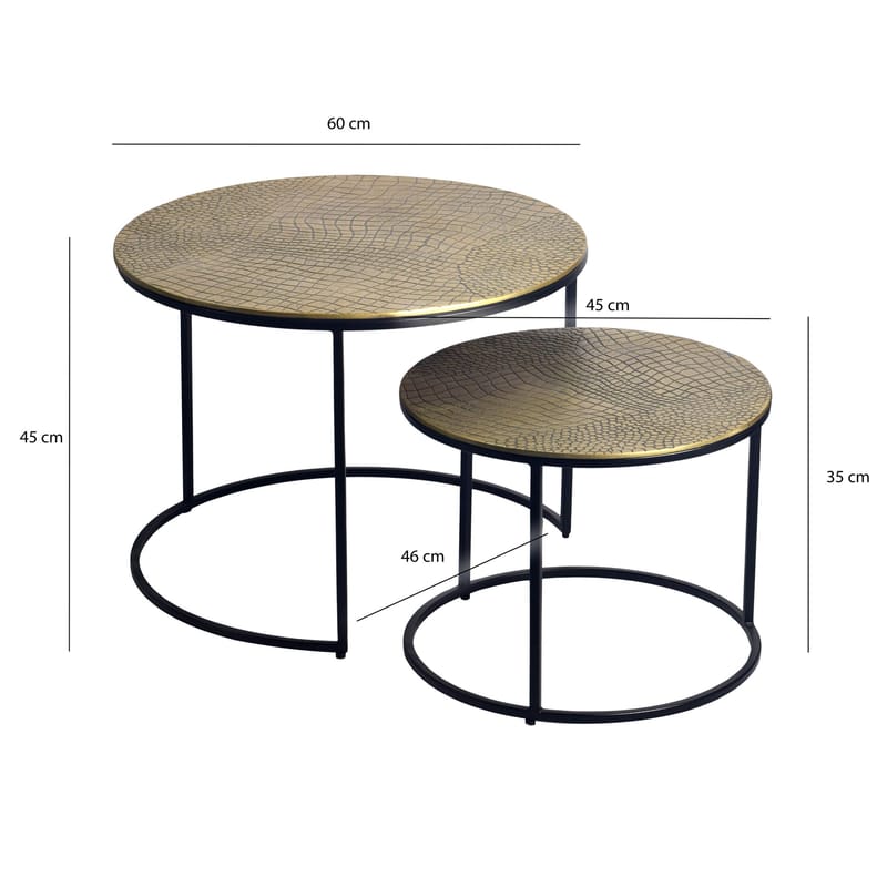 Galova Soffbord 60 cm Set om 2 - Silver och svart - Möbler - Bord & matgrupp - Soffbord