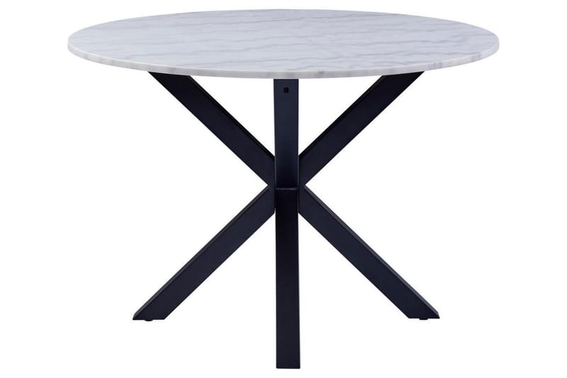 Ganesh Runt Matbord 110 cm med Marmorskiva och Metallutseende - Vit - Möbler - Bord & matgrupp - Marmorbord