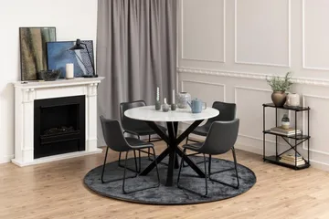 Ganesh Runt Matbord 110 cm med Marmorskiva och Metallutseende - Vit - Möbler - Bord & matgrupp - Marmorbord