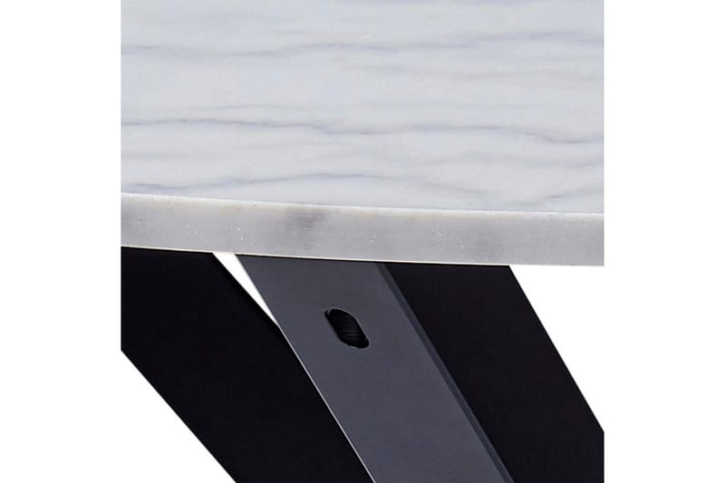 Ganesh Runt Matbord 110 cm med Marmorskiva och Metallutseende - Vit - Möbler - Bord & matgrupp - Marmorbord